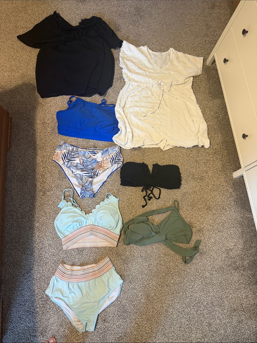 Mixed Women's Swimwear Set - Blue, Black, White, Green, Mint